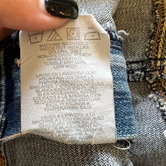 Lee Jeans Lee 1889 Blue Denim Embroidered Peacock Mini Skirt Size 17M Western - Picture 12 of 12